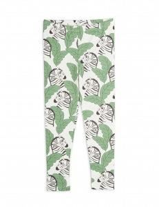 Preview: MINI RODINI Leggings Zebras - grün